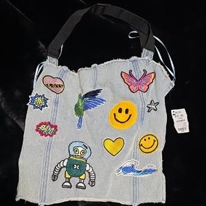 Denim with Colorful Patches